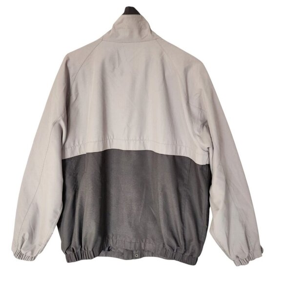 Perry Ellis Portfolio Microfiber Jacket Men Size L Khaki & Taupe Button Full Zip - Picture 3 of 16